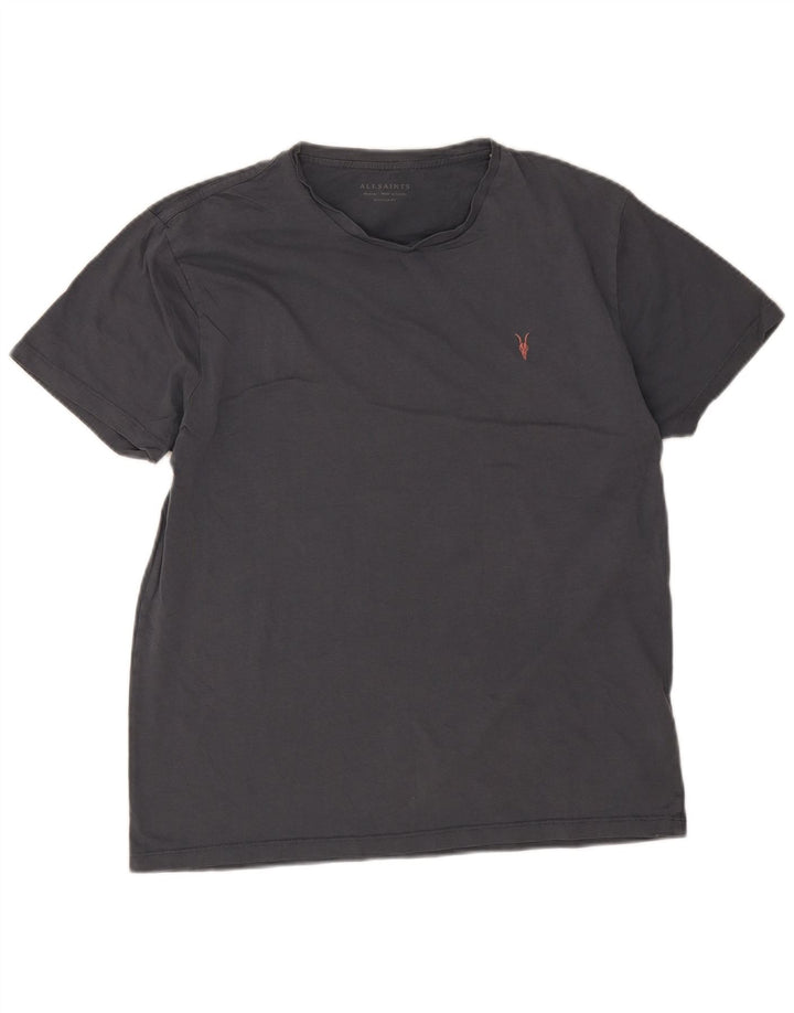 All Saints Herre Regular Fit T-Shirt Top Medium Grey Bomuld