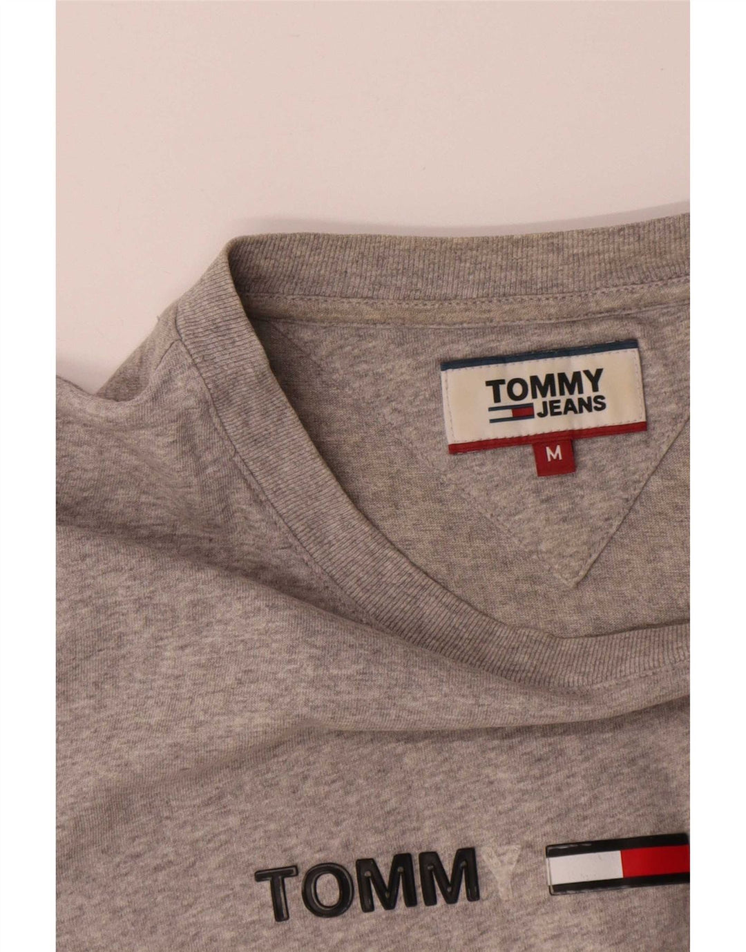 Tommy Hilfiger Herre grafisk T-shirt top mellemgrå bomuld