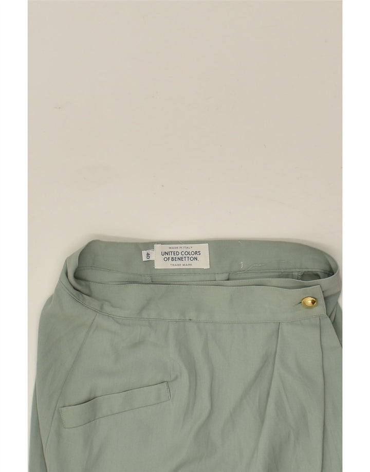 BENETTON Womens High Waist Wrap Skirt IT 40 Small W24 Grey Polyester | Vintage Benetton | Thrift | Second-Hand Benetton | Used Clothing | Messina Hembry 