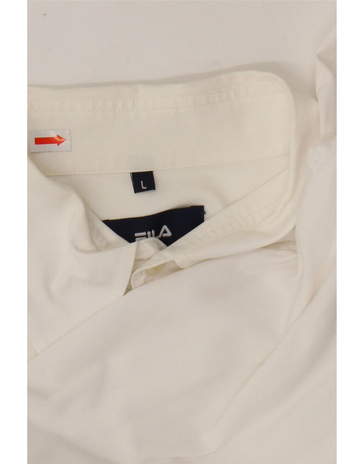 FILA Mens Shirt Large White Cotton