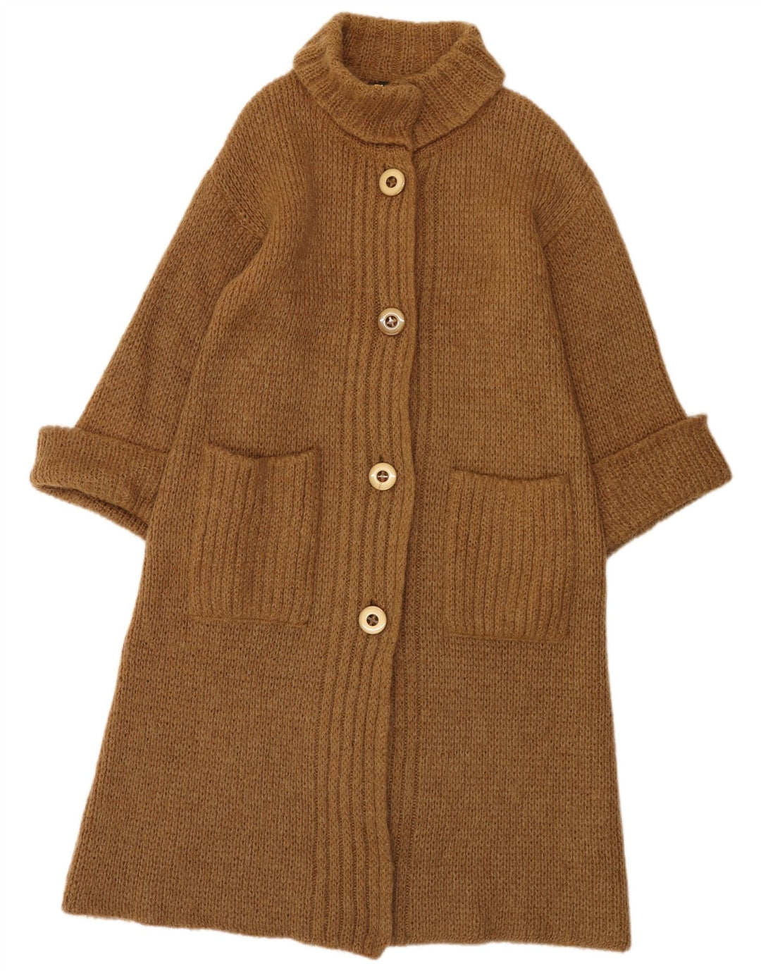 Maglione cardigan lungo da donna vintage IT 42 Marrone medio