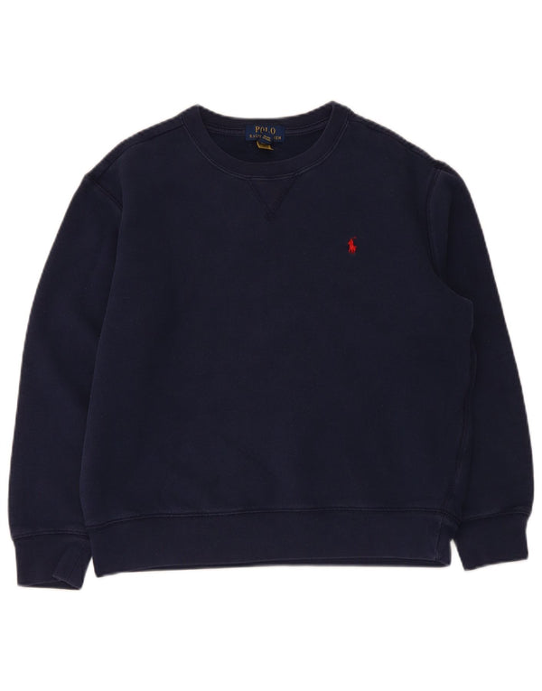 Polo Ralph Lauren Meninos moletom jumper 14-15 anos grande algodão azul marinho