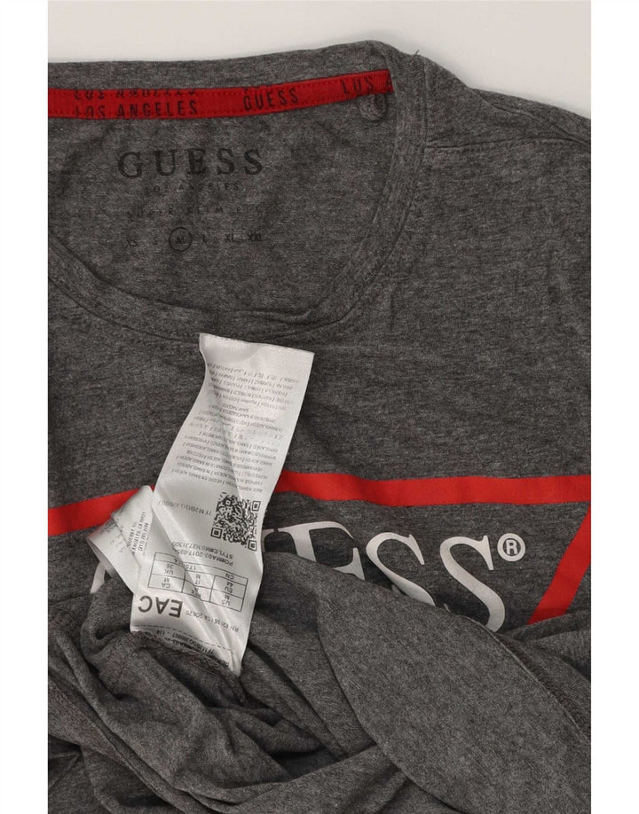 Guess Mens Graphic T-Shirt Top Medium Grey Cotton