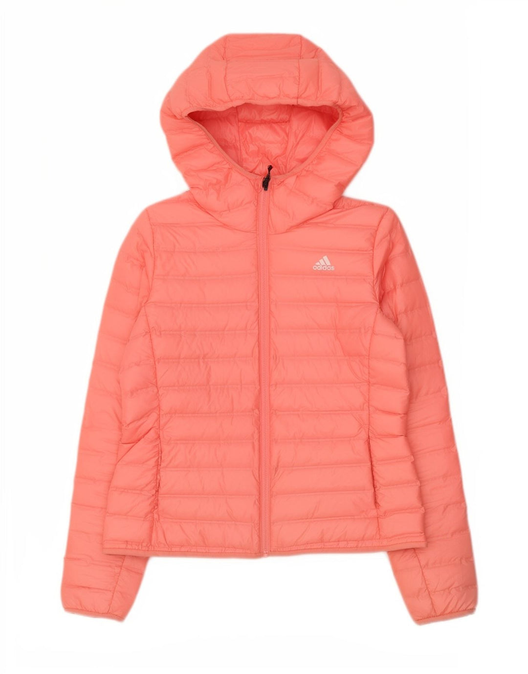 Adidas Womens Hooded Padded Jacket UK 12/14 Medium Pink Polyester
