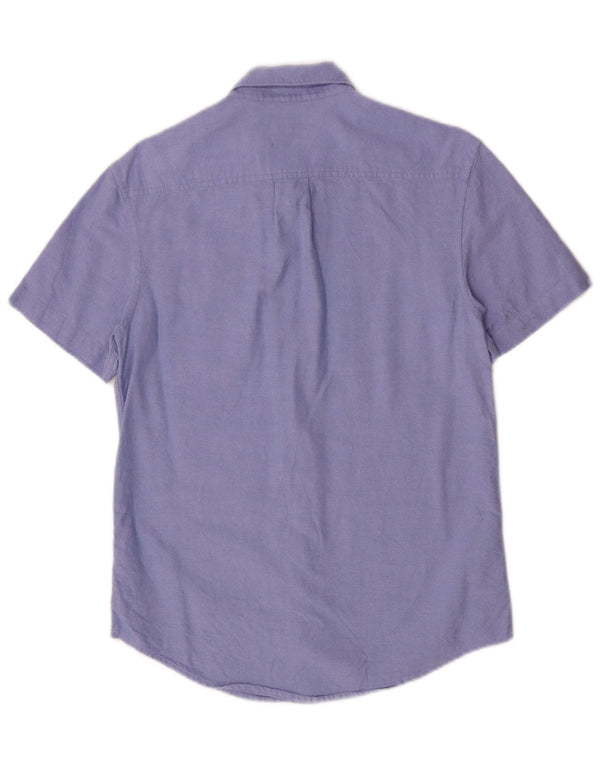 Penguin Mens Short Sleeve Shirt Small Blue Cotton