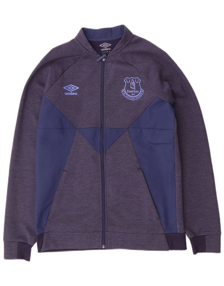 UMBRO Mens Graphic Tracksuit Top Jacket Medium Navy Blue Colourblock