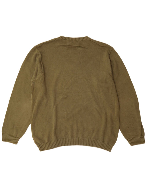 Maglione maglione girocollo da uomo Izod XL in cotone kaki
