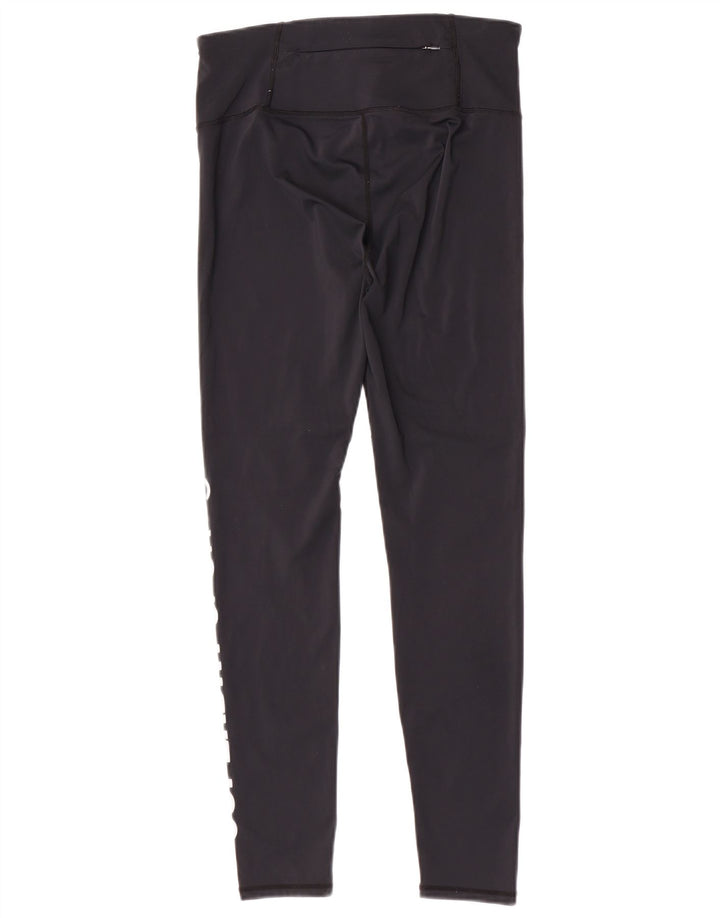 Superdry Womens Graphic Leggings UK 14 Medium Black Polyester