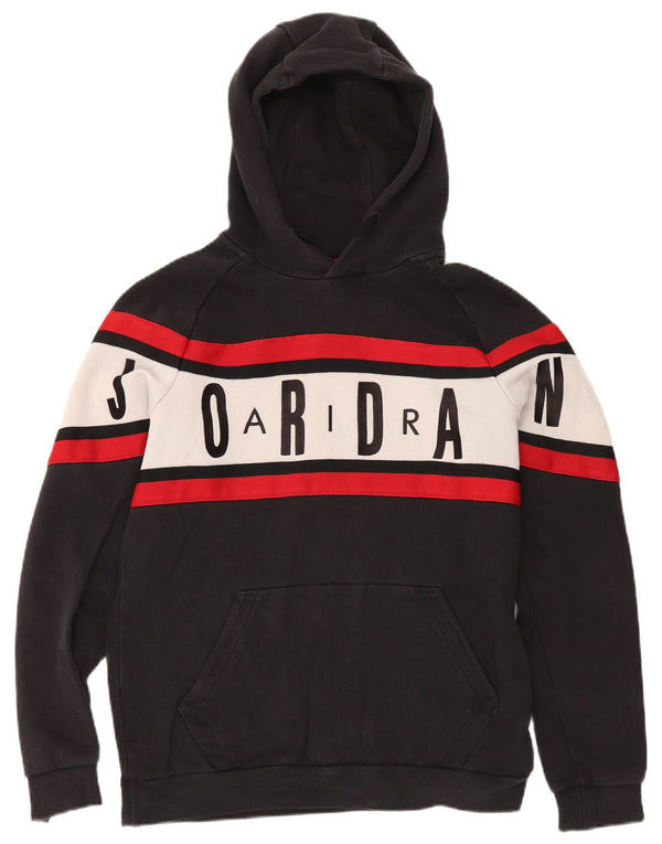 Jordan Mens Graphic Hoodie Jumper Medium Black Colourblock Cotton