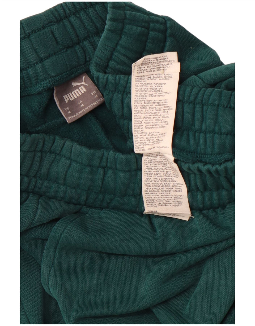 PUMA Mens Tracksuit Trousers Joggers Medium  Green Cotton