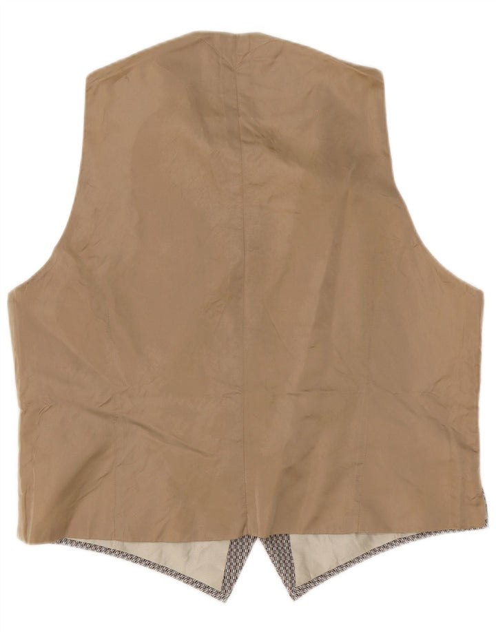 Chaleco vintage para hombre grande gris geométrico