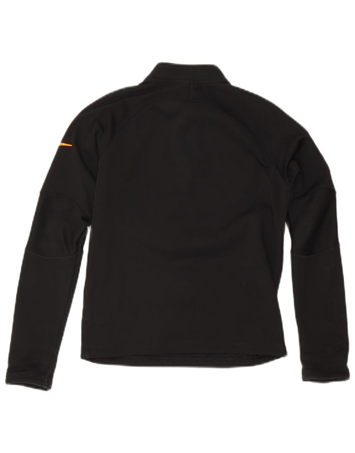 NIKE Boys Therma-Fit Zip Neck Pullover Tracksuit Top 8-9 Years Small Black Vintage Nike and Second-Hand Nike from Messina Hembry 