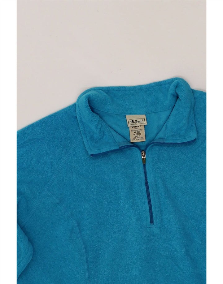 L.L.BEAN Womens Zip Neck Fleece Jumper UK 14 Medium Blue Polyester Vintage L.L.Bean and Second-Hand L.L.Bean from Messina Hembry 