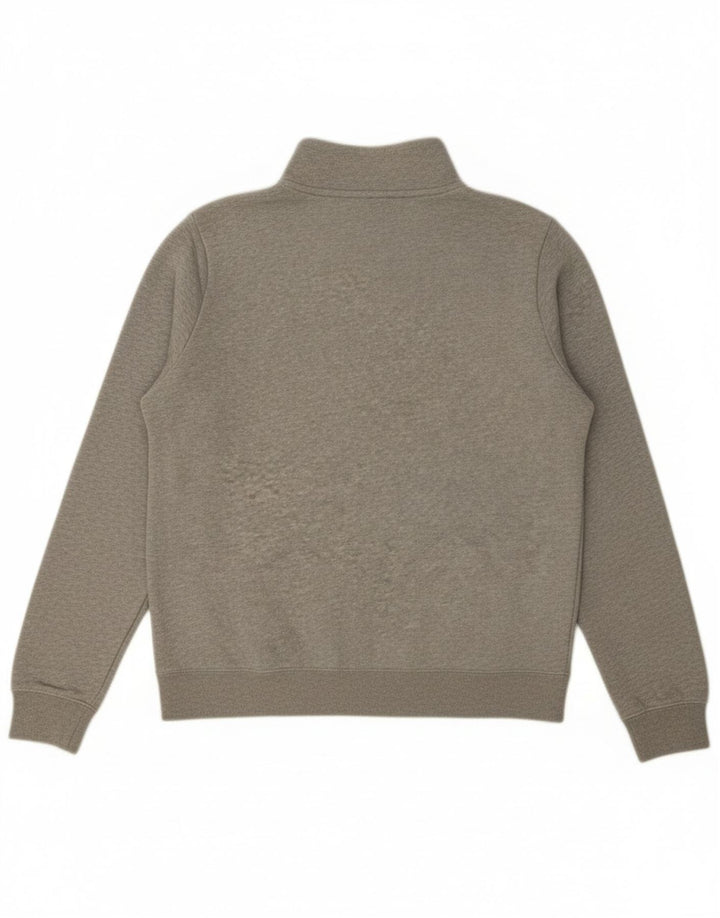 Nike Womens Oversized Zip Neck Sweatshirt Jumper UK 10 Small Grey Flecked