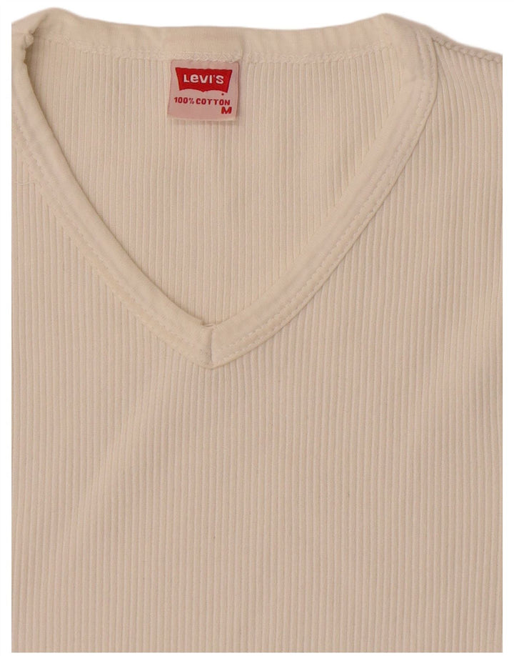 Levi's Womens T-Shirt Top UK 12 Medium White Cotton