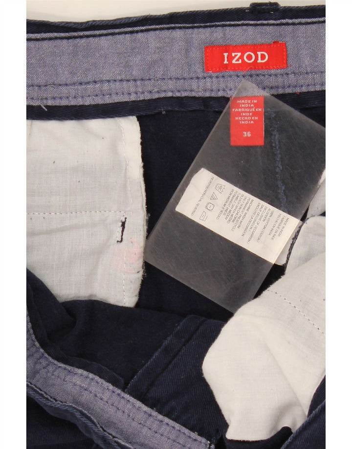 IZOD Mens Abstract Pattern Chino Shorts W36 Large  Navy Blue Cotton Vintage Izod and Second-Hand Izod from Messina Hembry 