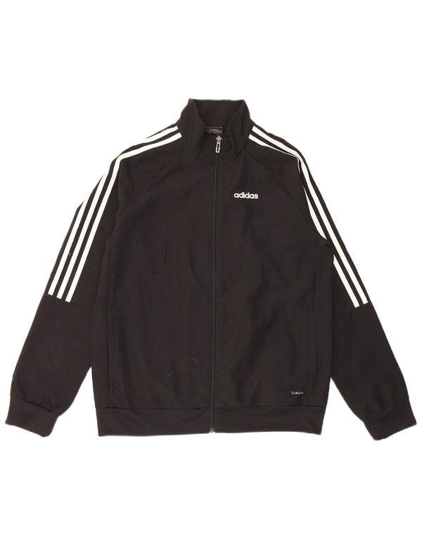 Giacca superiore della tuta Adidas Climalite da ragazzo 13-14 anni in poliestere nero