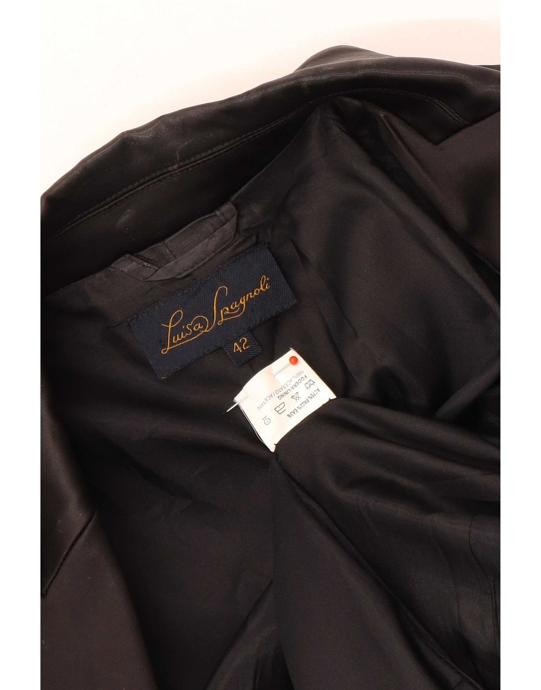 Luisa Spagnoli Dame 1 Knap Blazer Jakke IT 42 Medium Sort Acetat