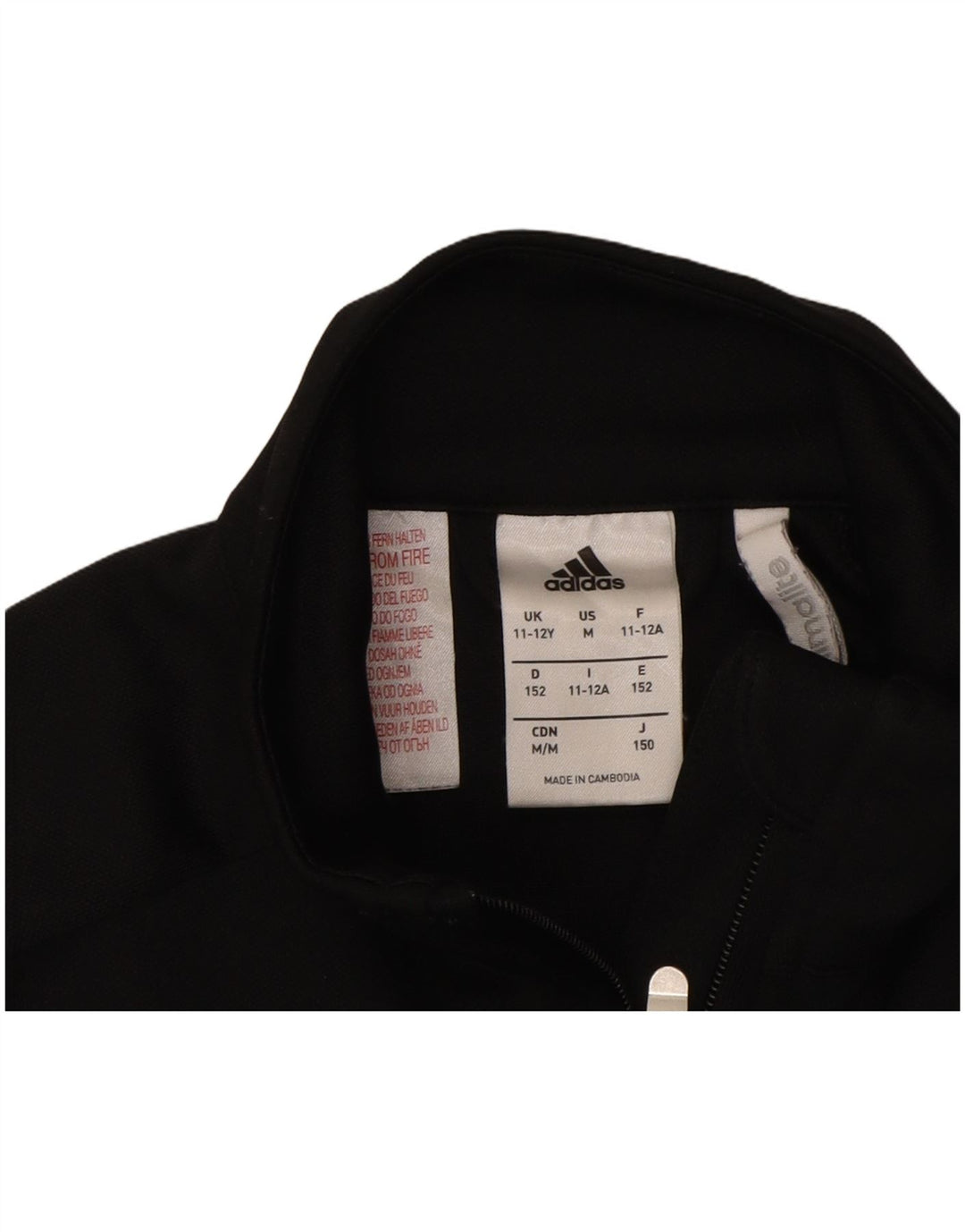 ADIDAS Boys Climalite Tracksuit Top Jacket 11-12 Years Black Polyester