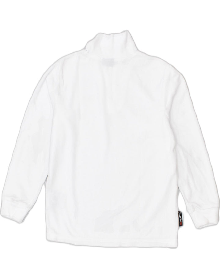 INVICTA Girls Polartec Zip Neck Fleece Jumper 9-10 Years White Polyester | Vintage Invicta | Thrift | Second-Hand Invicta | Used Clothing | Messina Hembry 