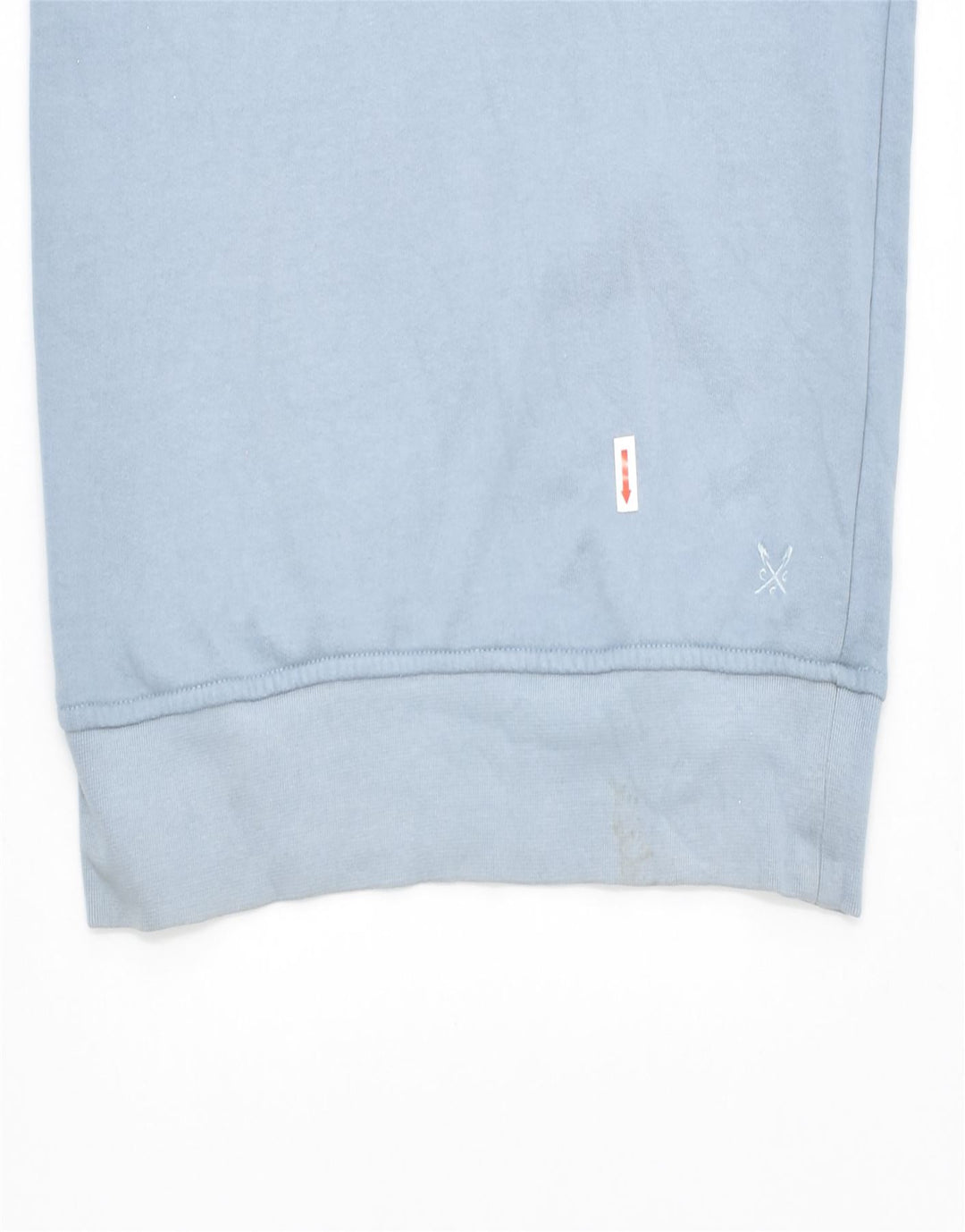 CREW Womens Graphic Sweatshirt Jumper UK 8 Small Blue Cotton | Vintage | Thrift | Second-Hand | Used Clothing | Messina Hembry 