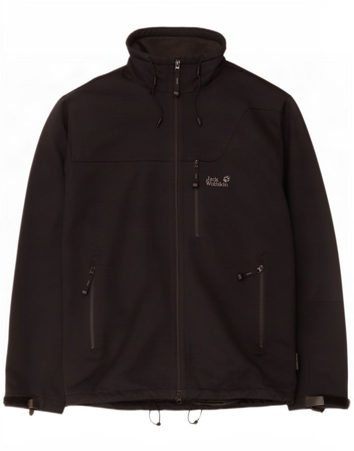 Jack Wolfskin Mens Windbreaker Jacket UK 48 2XL Black Polyester