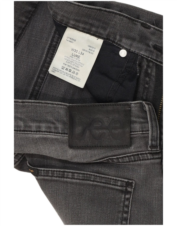 Lee Womens Luke Slim Jeans W30 L34 Grey Cotton
