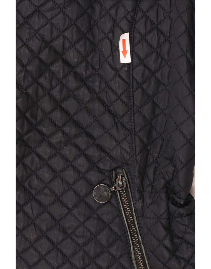 Massimo Dutti Womens Quilted Gilet UK 18 XL Black Polyester