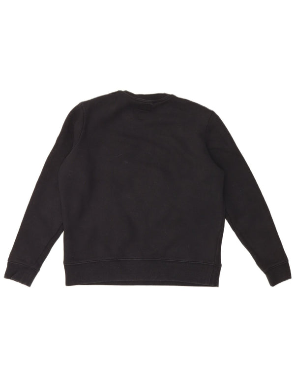 Superdry Womens Graphic Oversized Sweatshirt Jumper UK 10 Small Black