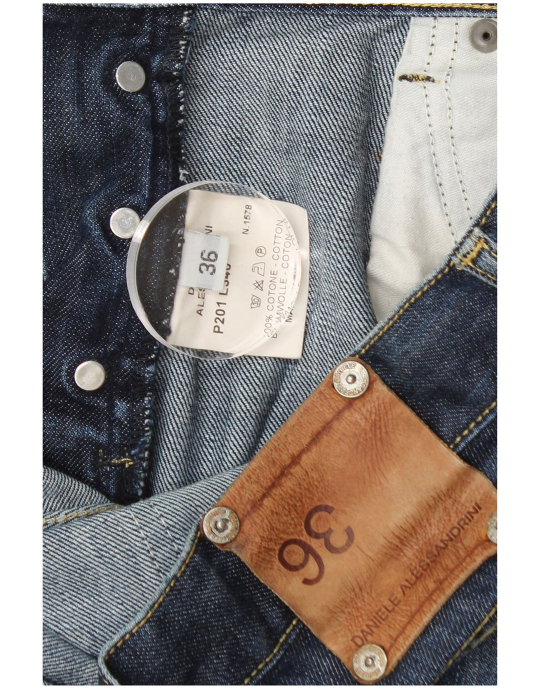 Daniele Alessandrini Mens Straight Jeans W36 L31 Blue Cotton