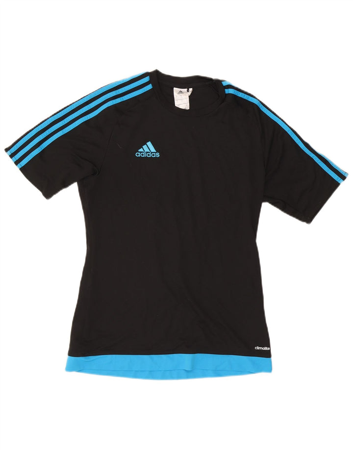 T-shirt Adidas Climalite da uomo, piccola, in poliestere color block nero