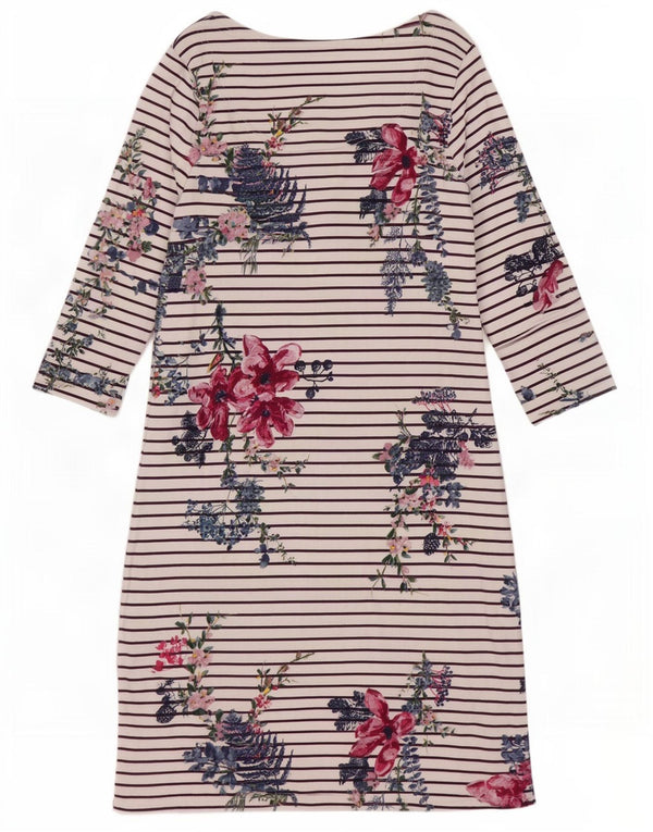 Abito tubino da donna con maniche a 3/4 Joules UK 10 piccolo cotone a righe bianche