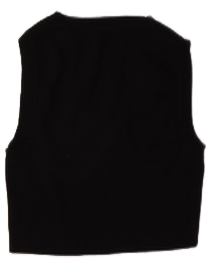 Zara Womens Crop Vest Top UK 12 Medium Black Viscose