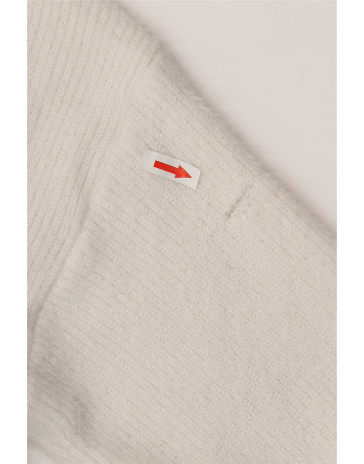 Zara Womens V-Neck Jumper Sweater UK 10 Small White Polyester