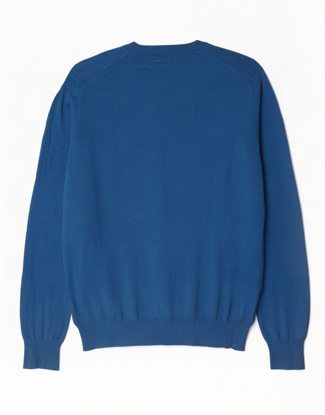 Marks & Spencer Mens V-Neck Jumper Sweater Large Blue Cotton