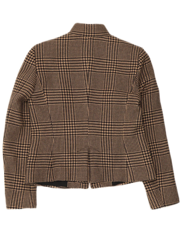 Intrend Chaqueta tipo blazer con cremallera completa para mujer UK 40 Marrón medio Pata de gallo