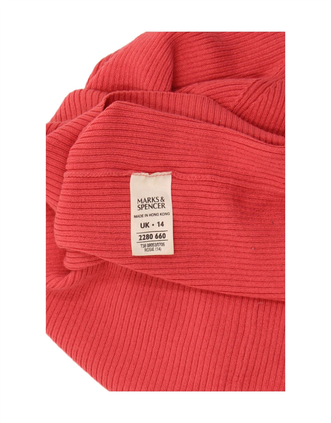 Marks & Spencer Dame Crop Roll Neck Jumper Sweater UK 14 Medium Red