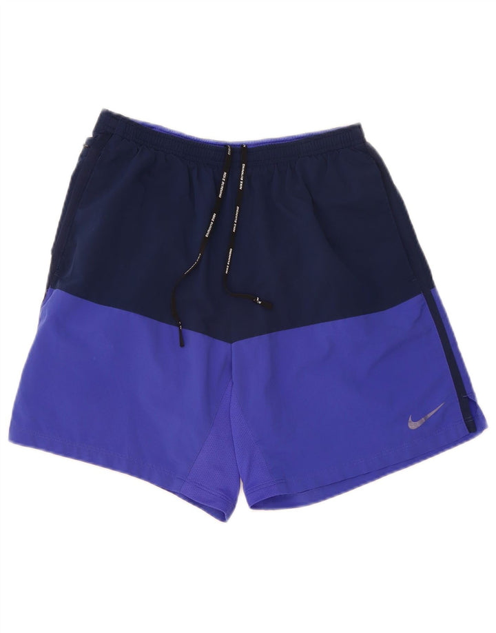 Nike Herren-Sportshorts, Mittelgroßes marineblaues Colourblock-Polyester