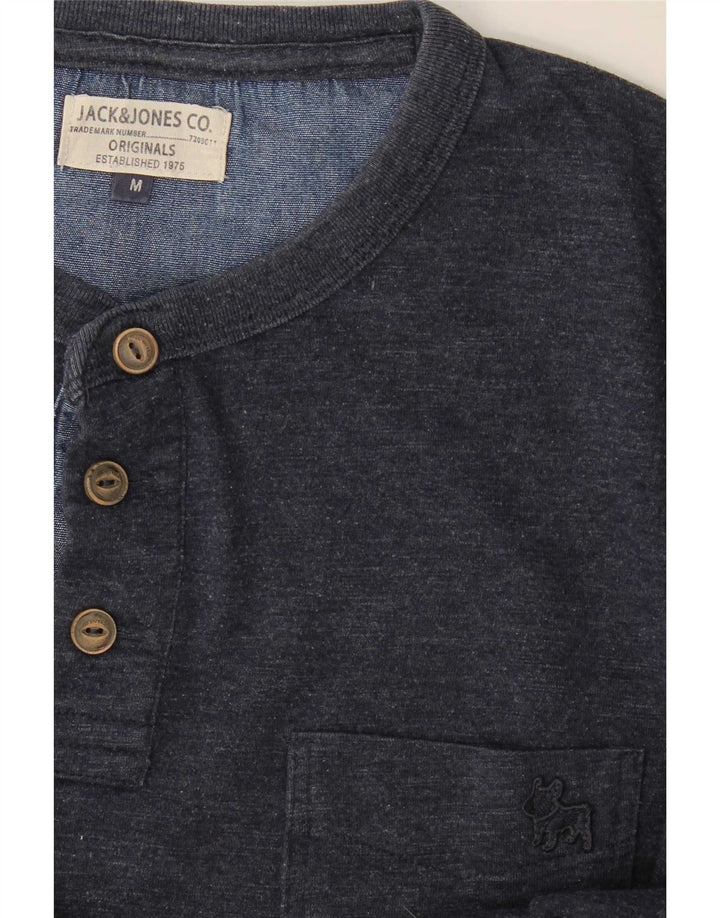 Jack & Jones Top da uomo a maniche lunghe medio blu navy screziato