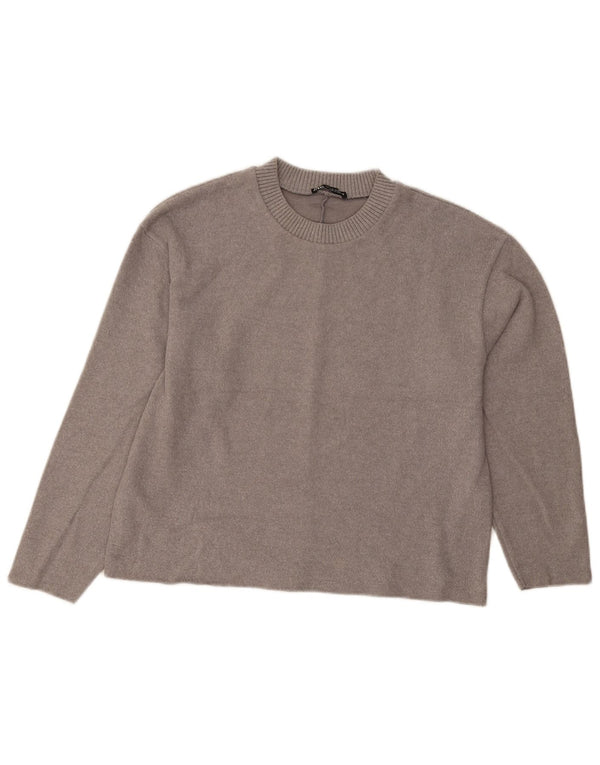Sweter damski Zara z okrągłym dekoltem, UK 14, średni szary
