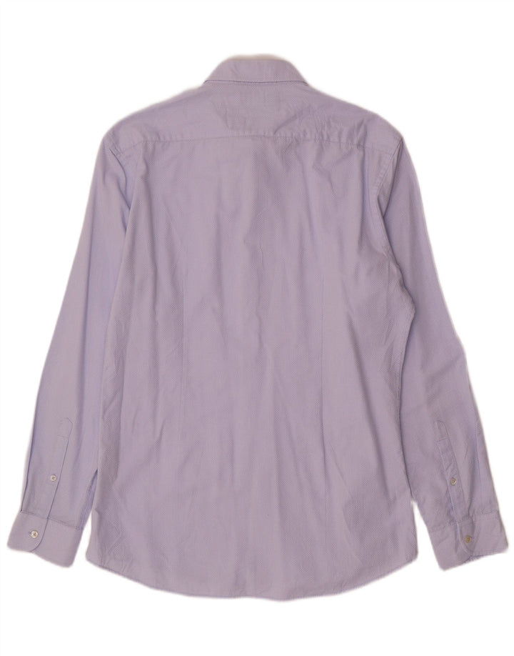 Zara Mens Slim Fit Shirt Large Blue Cotton