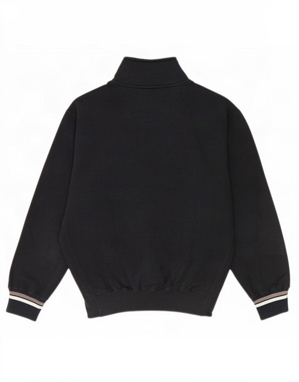 Champion Mens Graphic Zip Neck Sweatshirt Jumper Medium Black Striped