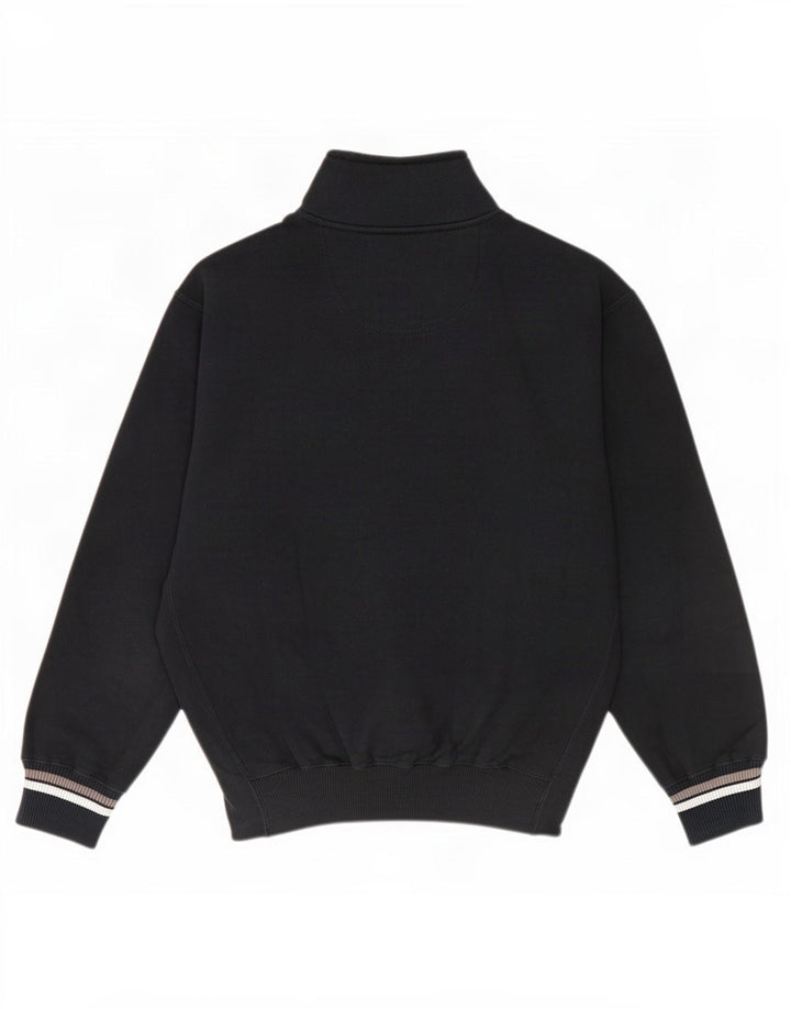 Champion Mens Graphic Zip Neck Sweatshirt Jumper Medium Black Striped
