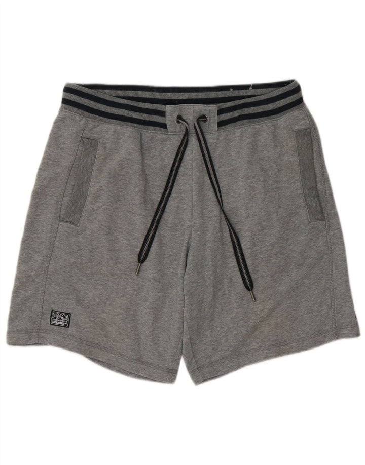 Puma Mens Graphic Sport Shorts Large Grey Cotton