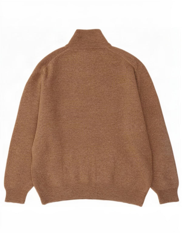 Kappa Mens Zip Neck Jumper Sweater 2XL Lana Marrón