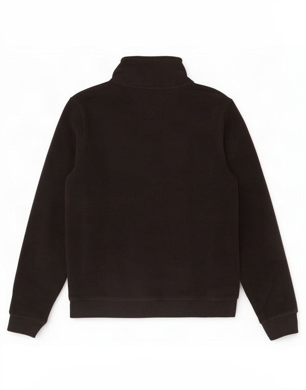 Tommy Hilfiger Mens Zip Neck Fleece Jumper Medium Black Polyester