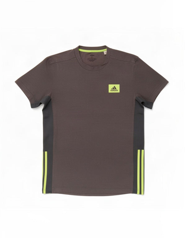 Adidas Ανδρικό T-Shirt Aeroready Top Small Grey Colourblock Βαμβακερό
