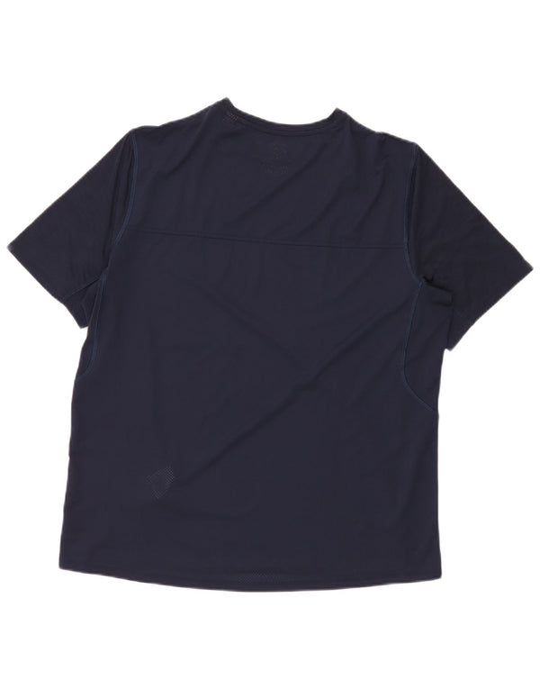 Reebok Mens T-Shirt Top Large Navy Blue Polyester