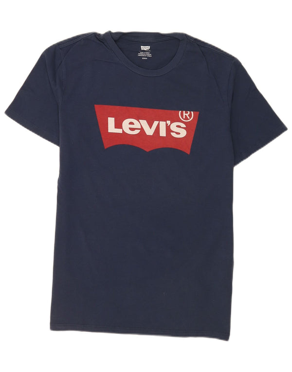 Levi's Camiseta gráfica para hombre Top pequeño de algodón azul marino