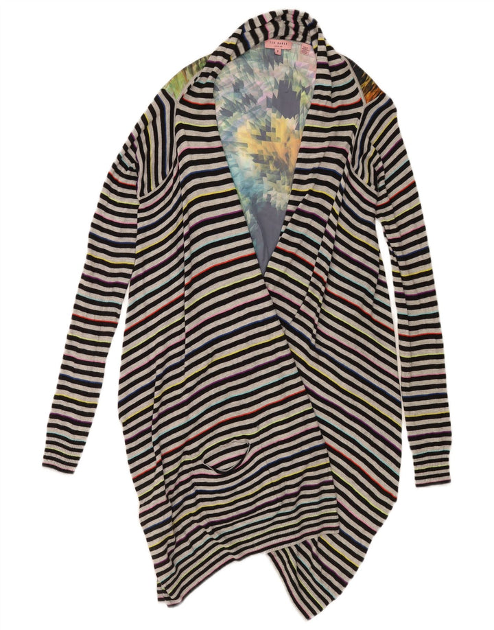 Ted Baker Womens Asymmetric Cardigan Sweater Size 2 Small Multicoloured